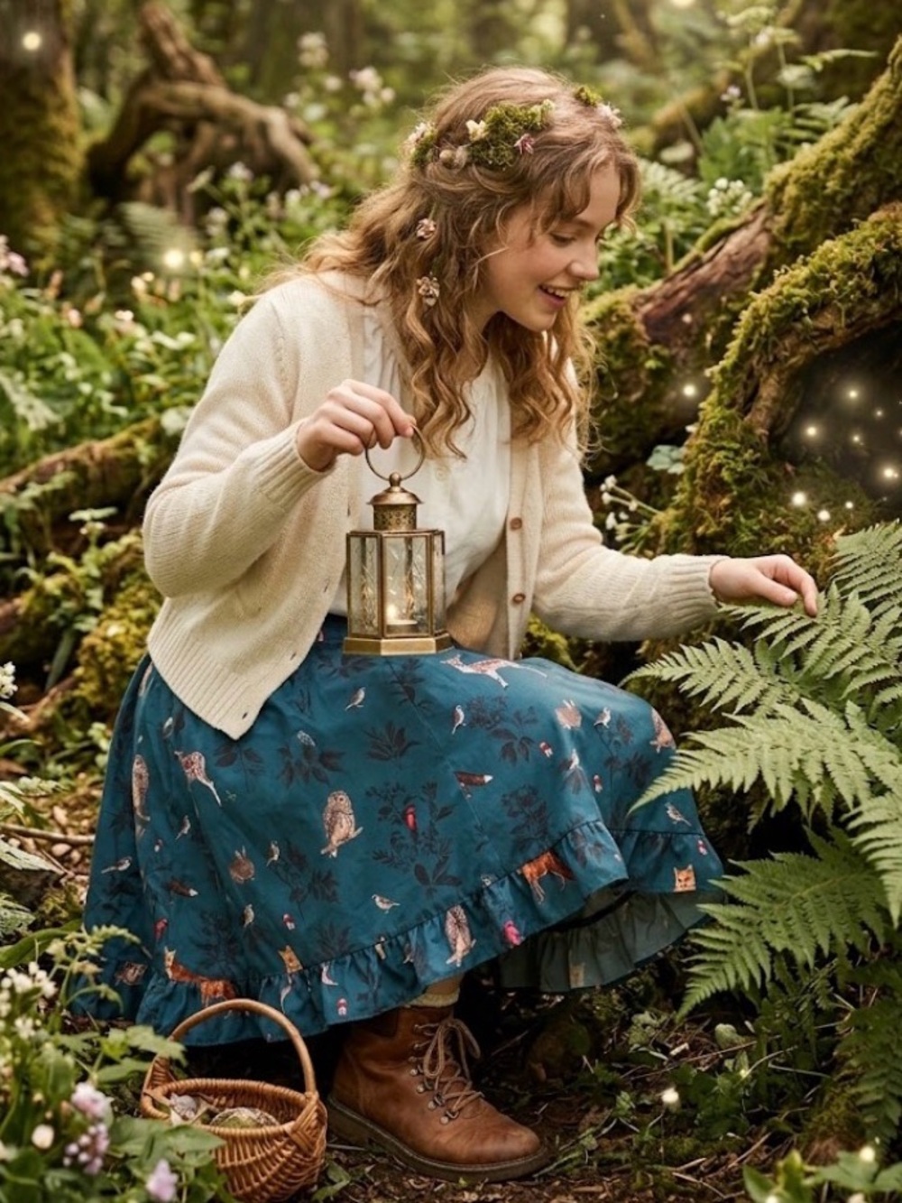 Wayward Fancies Forest Friends Ruffle Mini Skirt - Size 20W
